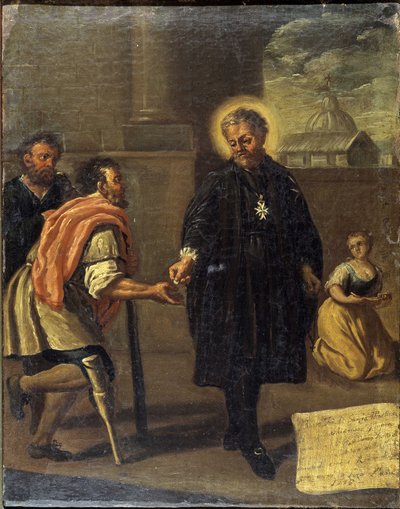 Den välsignade Garcia Martinez (Garcia Martinez sårad), Neapolitan School av Italian School