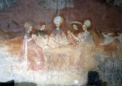 Kortspelet. Fresker av Palazzo Borromeo i Milano av Italian School
