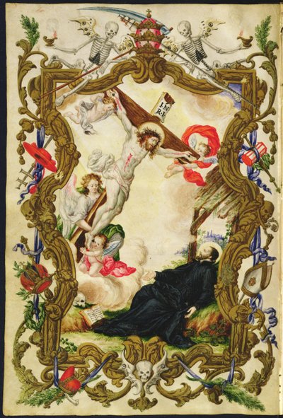 De religiösa döden, från en Mariegola från Buona Mortes lekmannagille, ca 1712-14 (bläck på veläng) av Italian School