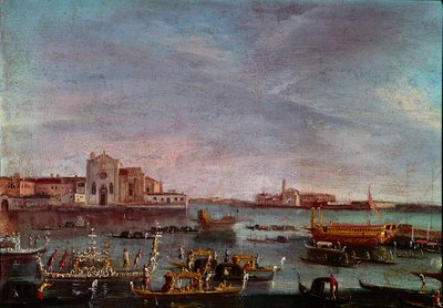Regattan på Canal Grande i Venedig Anonym målning av 1700-talets sol. 36x54 cm Venedig, Museo Correr av Italian School