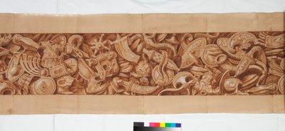 Three Drawings after the Antique, c.1750 (penselteckning förhöjd i brun tvätt över svag markering i svart krita) av Italian School