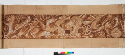 Three Drawings after the Antique, c.1750 (penselteckning förhöjd i brun tvätt över svag markering i svart krita) av Italian School