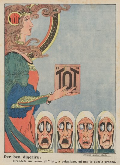Tot (färglitografi) av Italian School