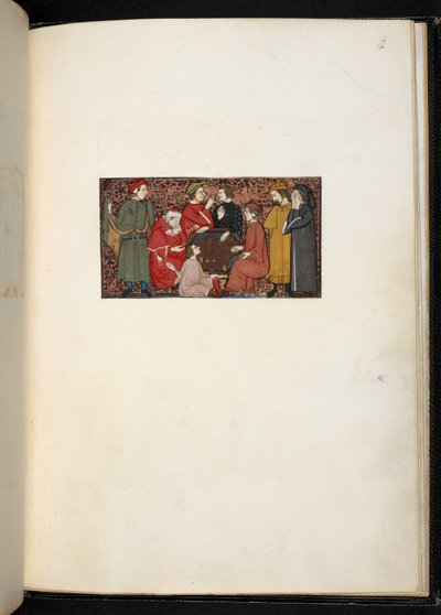 Traktat om laster och dygder Add MS 27695 f.12r, ca 1330-40 (pergament) av Italian School