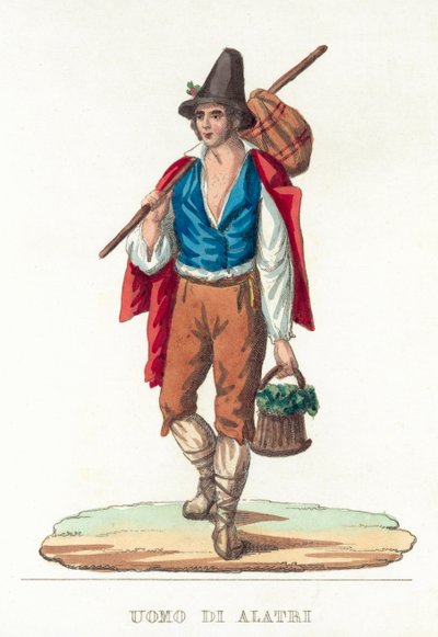 Man of Alatri (färgad gravyr) av Italian School
