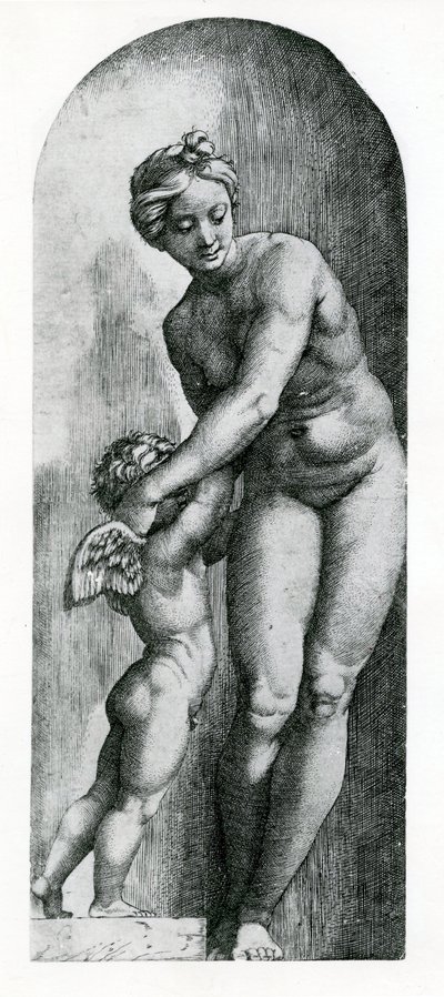 Venus och Amor, 1600-talet av Italian School
