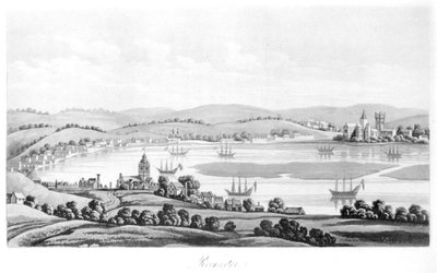 Utsikt över Rochester 1669, från Travels of Cosimo III (1642-1723) storhertig av Toscana, genom England under Karl II:s regeringstid, engelsk översättning, publicerad 1821 av Italian School
