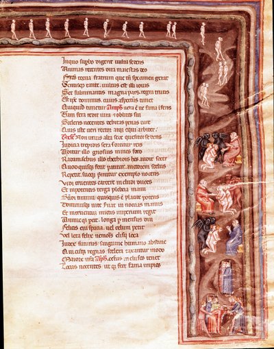 View of the Underworld, illustration för Furious Hercules av Seneque (miniatyr av Italian School