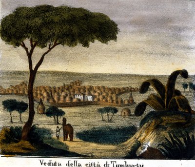 Utsikt över staden Timbuktu i Mali på 1800-talet. av Italian School