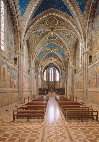 Utsikt över övre kyrkans inre av Italian School