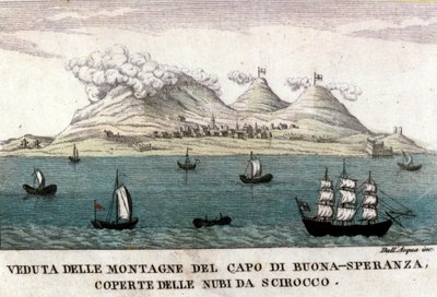 Utsikt över bergen i Cape of Good Esperance av Italian School