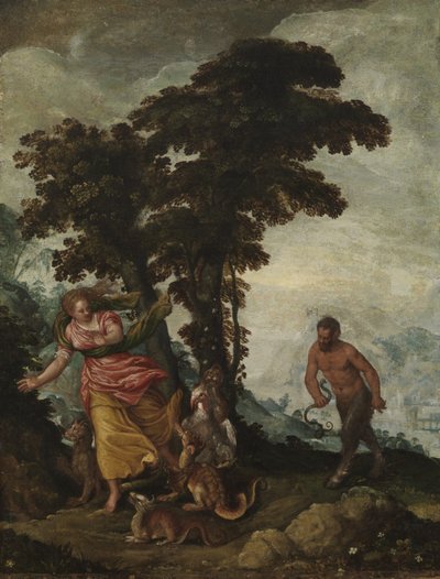 Dygd eftersträvad av Vice, ca 1570-1600 (olja på duk) av Italian School