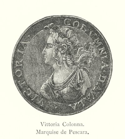 Vittoria Colonna, Marquise de Pescara (gravyr) av Italian School