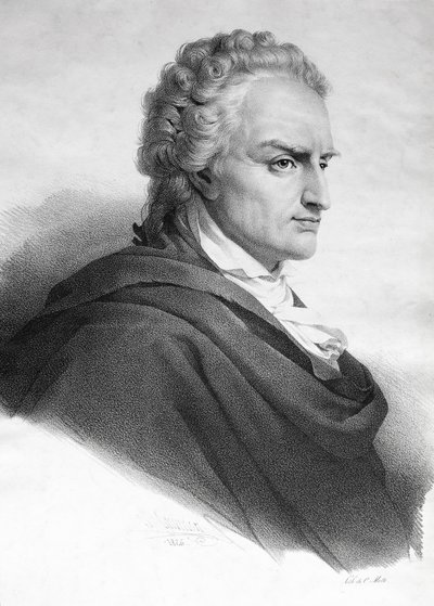 Vittorio Alfieri, italiensk dramatiker och poet (gravyr) av Italian School