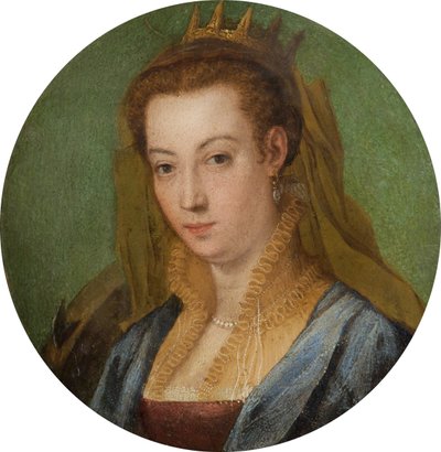 Saint Catherine (olja på koppar) av Italian School Italian School