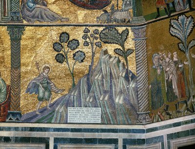 Johannes Döparen i öknen (mosaik) av Italian school