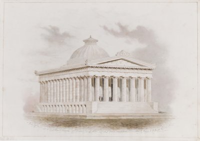 U. S. Custom House, New York-perspektiv, 1834 av Ithiel Town