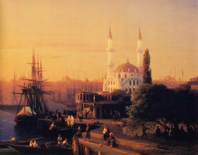 Panorama över Constantinopole (detalj) av Ivan Aivazovsky