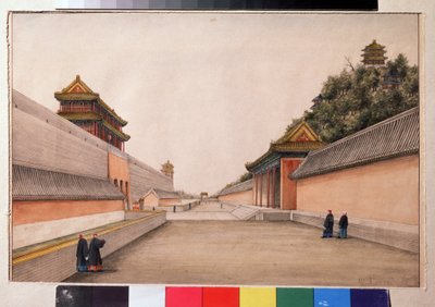 Vinterpalatset i Pekin, i kinesisk skissserie (kinesiska skisser, vinterpalatset i Peking). Målning av Ivan Petrovich Alexandrov (1780-1818). Akvarell på papper, 21,5 x 28,3 cm av Ivan Alexandrov