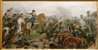 Poltava-slaget 1709 (olja på duk) av Ivan Alexeyevich Vladimirov