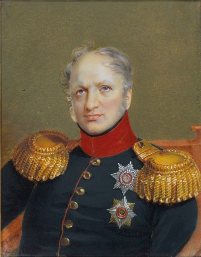 Porträtt av greve Egor Frantsevich Kankrin 1774-1845. av Ivan Andreyevich Winberg
