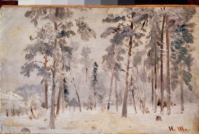 Frost (Rimfrost) - Målning av Ivan Ivanovich Shishkin (Shishkin) (1832-1898), olja på duk, cirka 1890 - Rysk konst, 1800-talslandskap - Tretyakov Gallery, Moskva av Ivan Ivanovich Shishkin