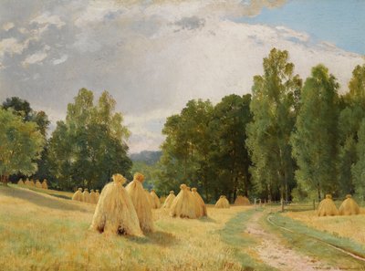 ""Meules de foin a Preobrajenskoie, Russie"" (Höstacks, Preobrazhenskoe) Peinture d