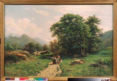 Vue en Suisse (A view in Switzerland) - Målning av Ivan Ivanovich Shishkin (Shishkin) (1832-1898), olja på duk av Ivan Ivanovich Shishkin
