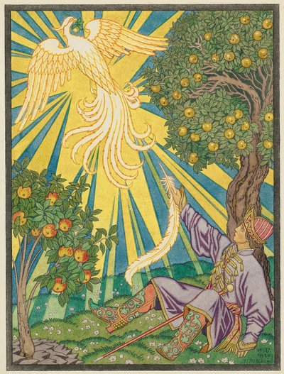 Ivan Tsarevich och eldfågeln av Ivan Yakovlevich Bilibin