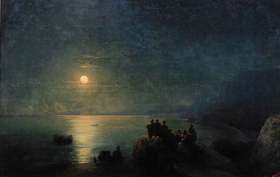 Forntida grekiska poeter vid vattnet i månskenet, 1886 av Ivan Konstantinovich Aivazovsky