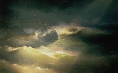 Fartyget Maria i stormen av Ivan Konstantinovich Aivazovsky