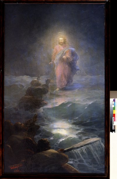 Jesus går på vattnet (Jesus går på vattnet). Målning av Ivan Konstantinovich Aivazovsky (1817-1900). Olja på duk av Ivan Konstantinovich Aivazovsky