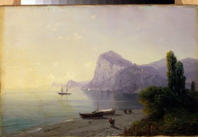 La forteresse de Sudak (Ukraina) (Sudak, fästning). Peinture av Ivan Konstantinovich Aivazovsky (Ivan Konstantinovich Aivazovsky av Ivan Konstantinovich Aivazovsky