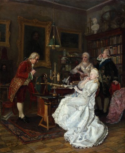 Kejsarinnan Katarina II besökte den lärde Mikhail Lomonosov, 1884 av Ivan Kuzmich Fyodorov