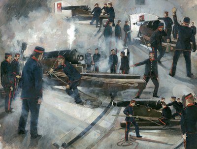 Kanonbesättning, Dartmouth Point Battery Kasematter vid Dartmouth Castle i slutet av artonhundratalet av Ivan Lapper