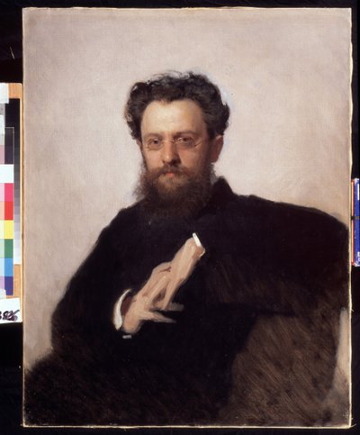 Porträtt av konsthistorikern, professor Adrian (Adrien) Prakhov (1846-1916) (Porträtt av konsthistorikern, professor A.Prakhov). Målning av Ivan Nikolayevich Kramskoi (1837-1887), olja på duk av Ivan Nikolaevich Kramskoy