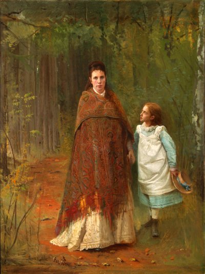 I parken. Porträtt av konstnärernas fru och dotter, 1875 av Ivan Nikolaevich Kramskoy
