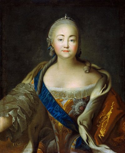 Porträtt av kejsarinnan Elisabeth 1709-1762, 1750-1760-talen. av Ivan Petrovich Argunov