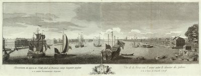 Utsikt över floden Neva mellan Galley Yard och Vasilyevsky Island Book till 50-årsdagen av St Petersburg, 1753 av Ivan Petrovich Elyakov