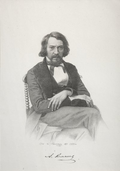 Porträtt av Alexei Stepanovich Khomyakov, 1879 av Ivan Petrovich Pozhalostin