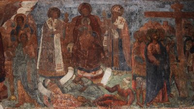 Fresk i katedralen Our Lady of the Sign, Novgorod, tidigt 1700-tal. av Ivan Yakovlevich Bakhmatov