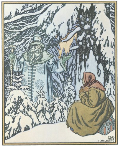 Illustration till sagan Morozko, 1932 av Ivan Yakovlevich Bilibin