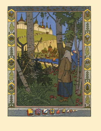 Illustration till sagan Finistens fjäder, 1901-1902 av Ivan Yakovlevich Bilibin