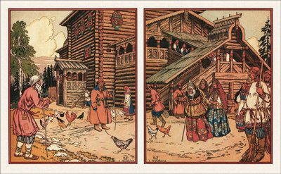 Illustration till Sagan om fiskaren och fisken, 1933 av Ivan Yakovlevich Bilibin
