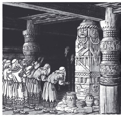 Tillbedjan av guden Svetovid, 1934 av Ivan Yakovlevich Bilibin