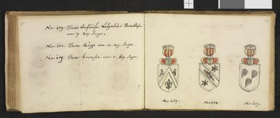 Illustration hämtad från ett privat arkiv i Nationalbiblioteket med titeln Insignia quædam virorum illustrium in Norvegia quodam habitantium av Iver Nielssøn Hirtzholm av Iver Hirtzholm