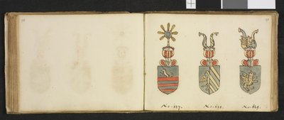 Illustration hämtad från ett privat arkiv i Nationalbiblioteket med titeln Insignia quædam virorum illustrium in Norvegia quodam habitantium av Iver Nielssøn Hirtzholm av Iver Hirtzholm
