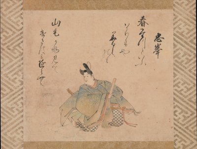 Poeten Mibu no Tadamine, från en uppsättning albumblad..., tidigt 1600-tal. av Iwasa Matabei