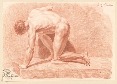 Knästående man naken, sidovy (2:a pris 1804) av Izaak Riewert Schmidt