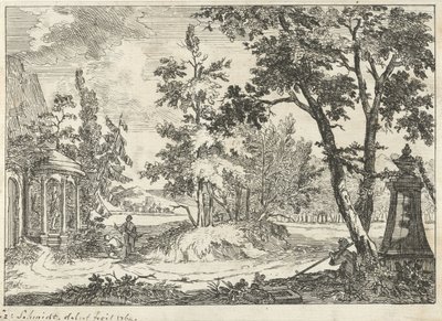 Arkadiskt landskap av Izaak Schmidt
